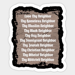 'Love Thy Neighbor' Amazing Christians Cross Sticker